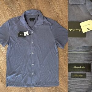 Porter & Ash Button Down Modal Blend Blue Size M Medium luxury new with tags